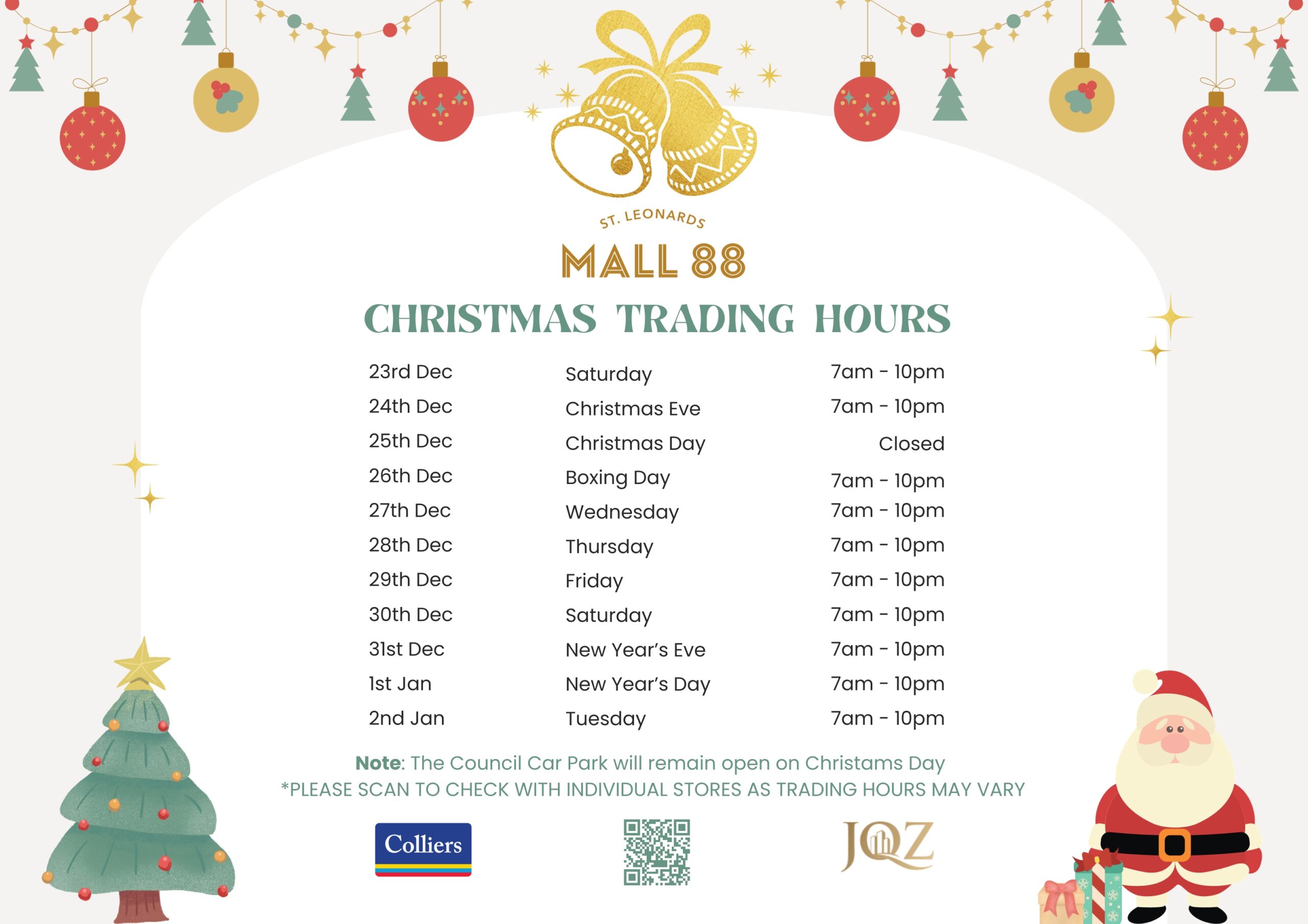 Trading Hours | Mall 88 St Leonards